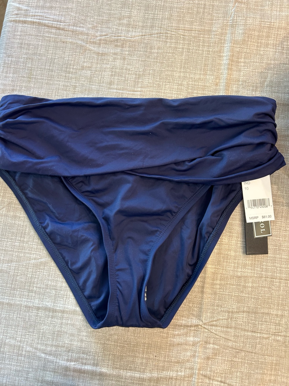 La Blanca Tummy Control Navy Blue Bikini Bottom Size 10 NWT